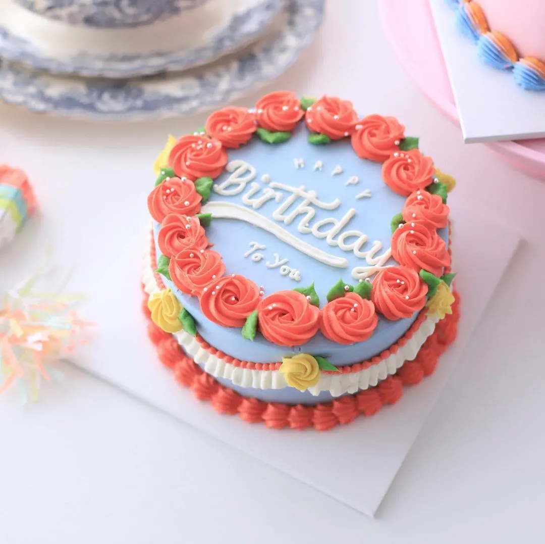 新手生日蛋糕裱花图案图片