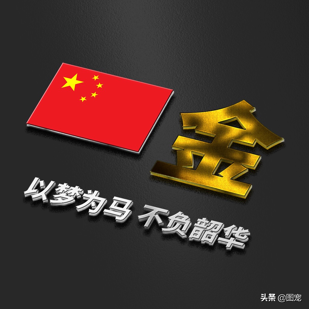 姓氏头像：爱国励志正能量微信头像，金色年华，以梦为马不负韶华