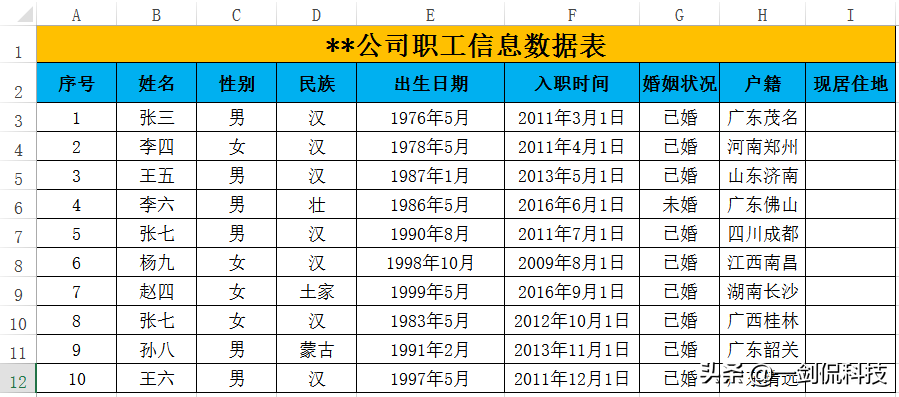 EXCEL：别想得太复杂，动态的职工信息表，用INDEX函数就可搞定
