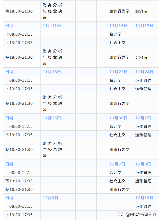 一起来围观农大、北理工，非全日制MBA在校生的日常时间表吧