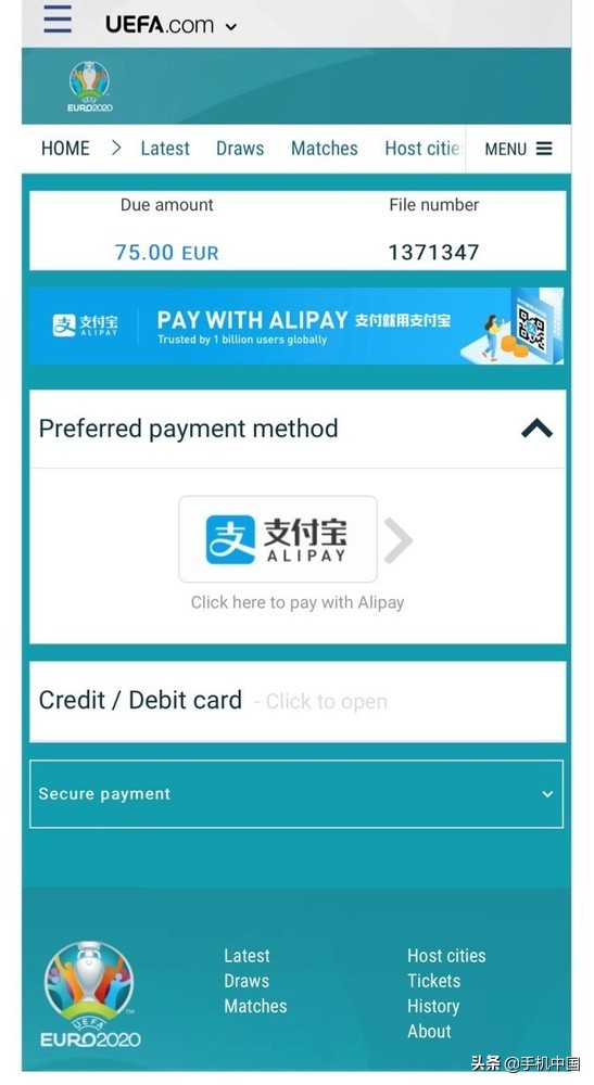 手机上怎么买欧洲杯(想看欧洲杯？现在用支付宝就能购票了)