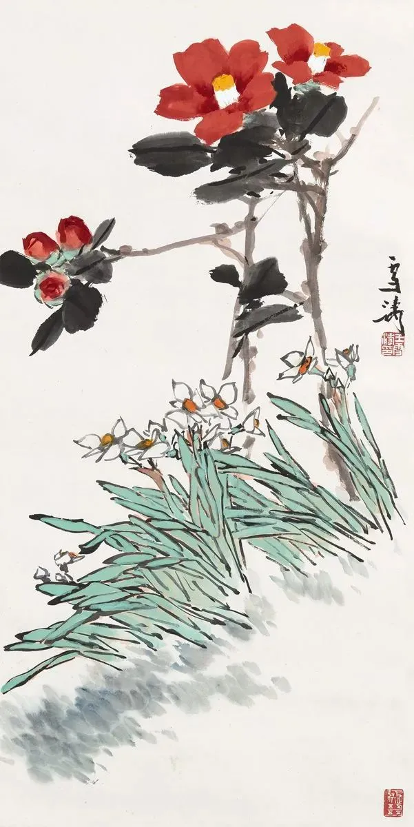 诗如画，画中花，国画水仙，太美啦