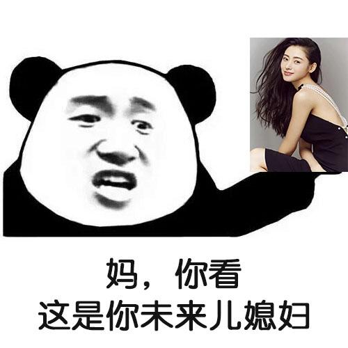 熊猫头表情包妈你看，这是你未来儿媳妇