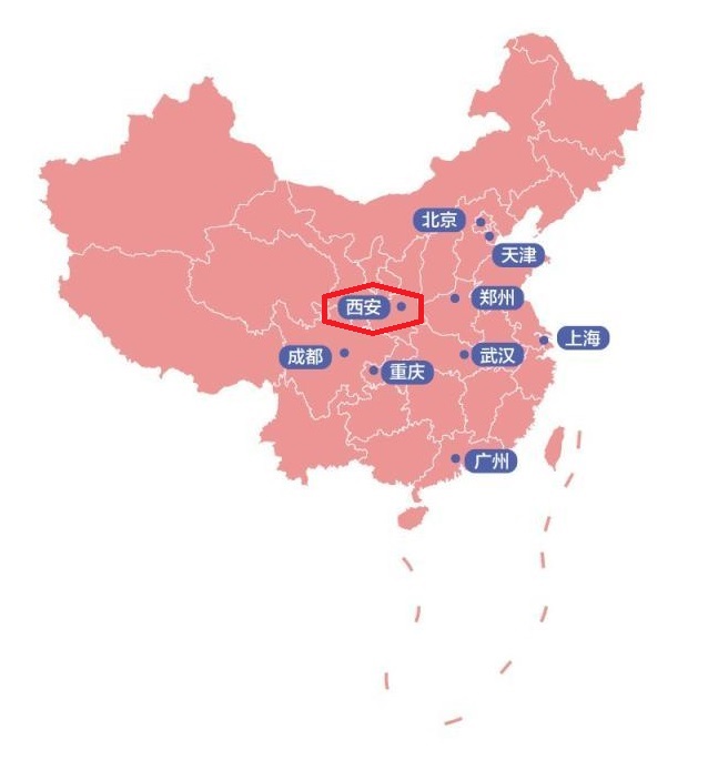 陕西在中国什么位置图片