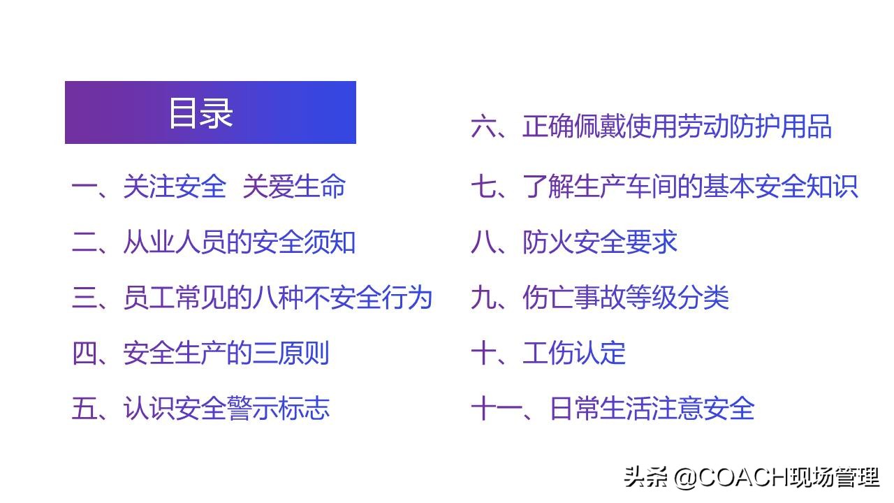 现场管理（安全）-实用的生产车间安全管理培训模板