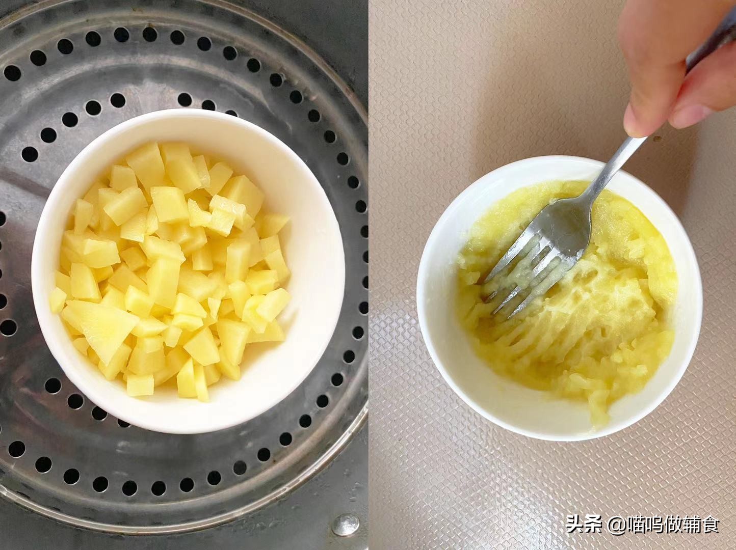 简单易做≠没营养,娃吃的土豆泥这样做,双重补钙松软香甜超好吃