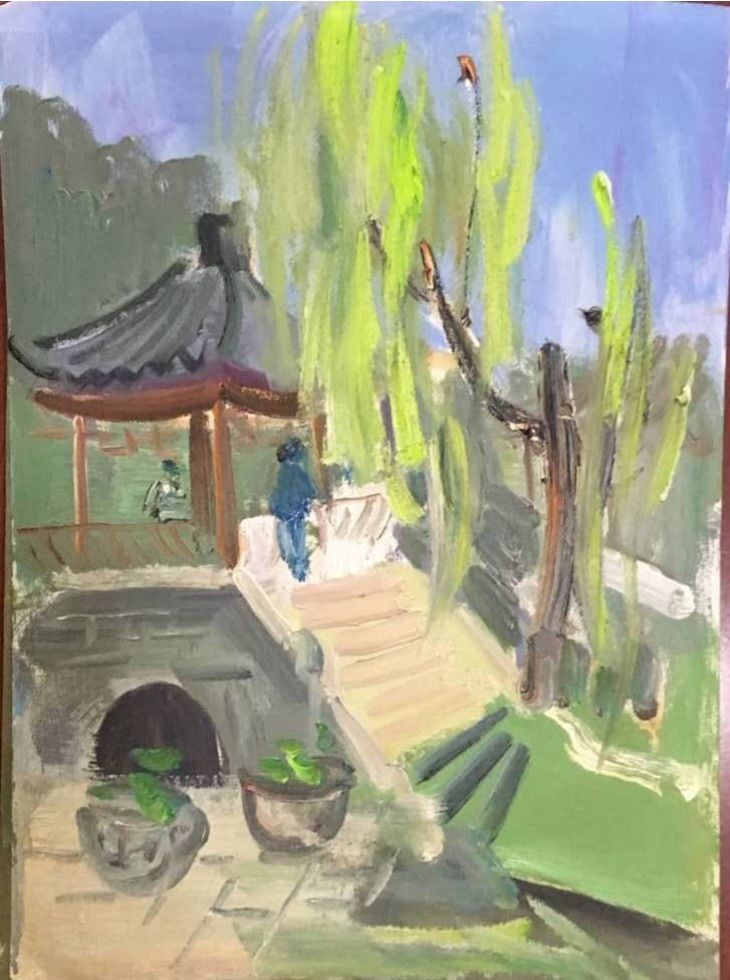 67岁实现儿时梦-常熟老年大学油画班首次开展