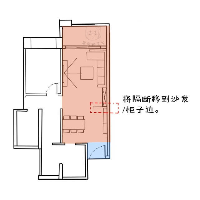 户型硬伤巧化解：开门见厅“穿堂煞”，玄关+隔断一键解决！