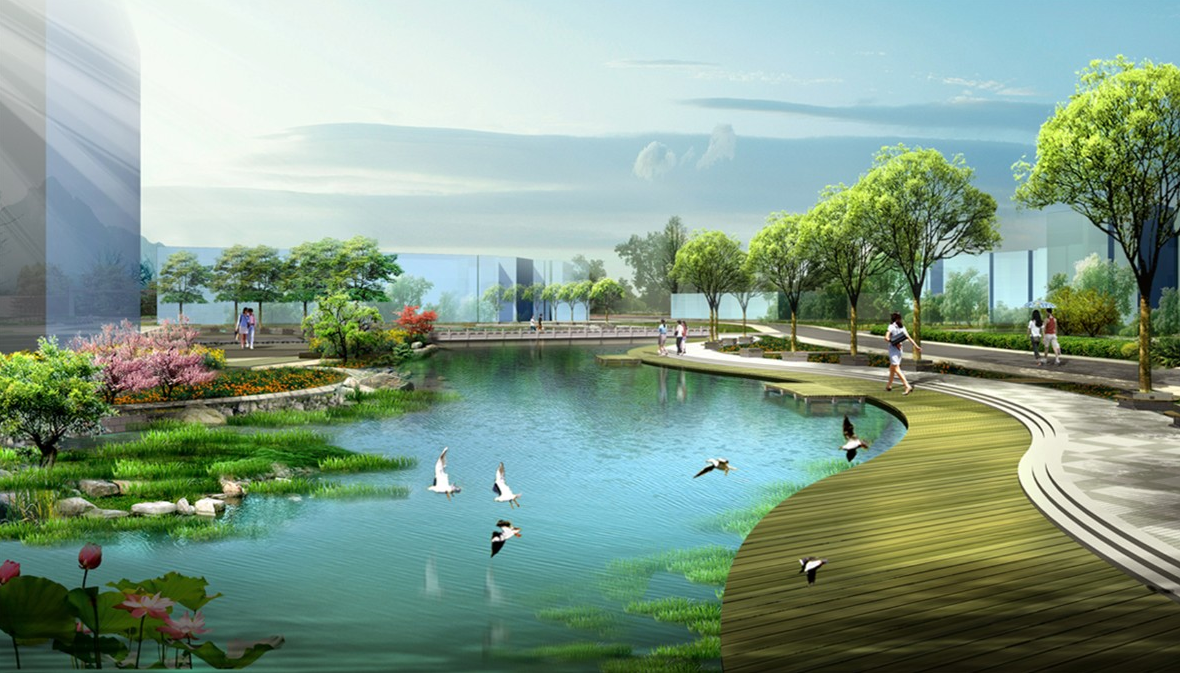 案例：河南财经政法大学景观设计效果图