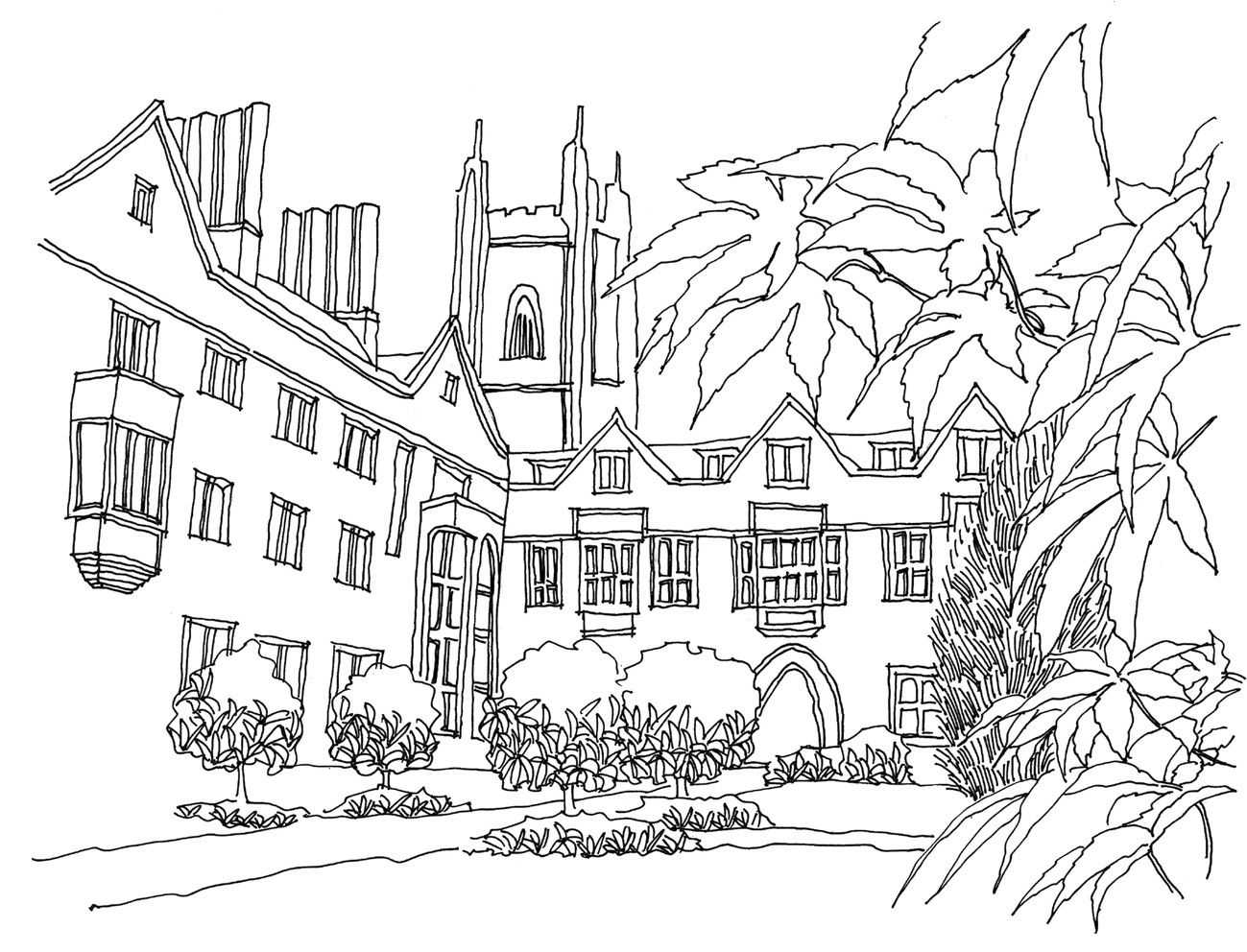  多伦多校园建筑怎么画？老师分步骤图解教你画，简单易学，收藏