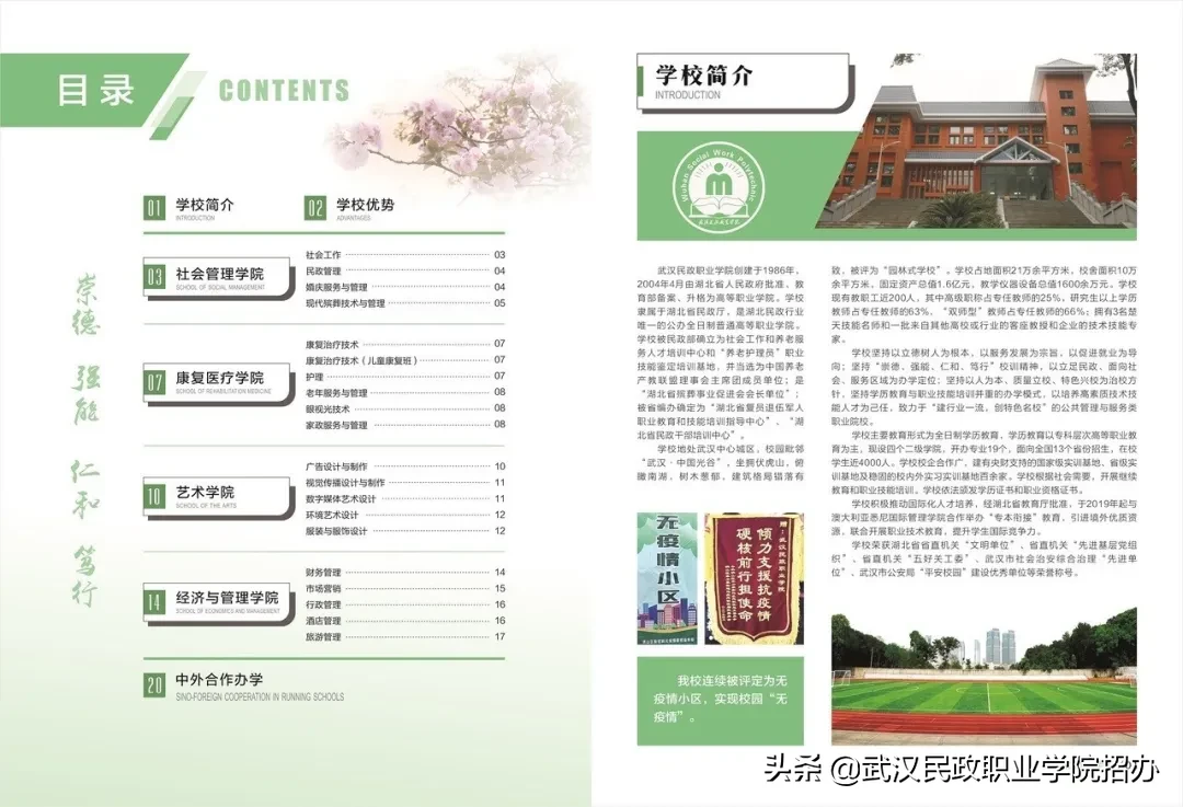 武汉民政职业学院2020年招生简章