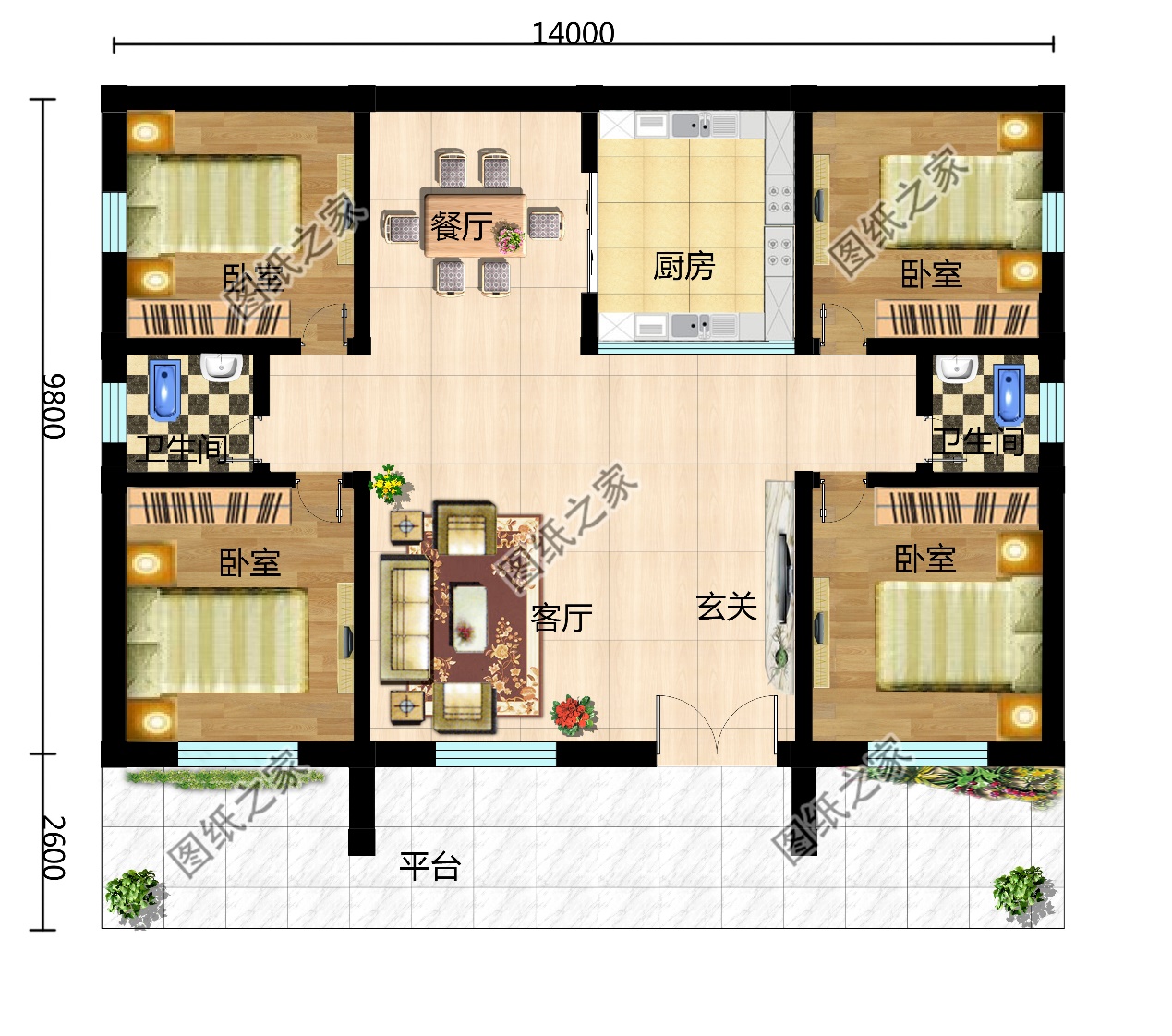 进深10米开间15米左右的一层平房，空间足，真想拥有一套