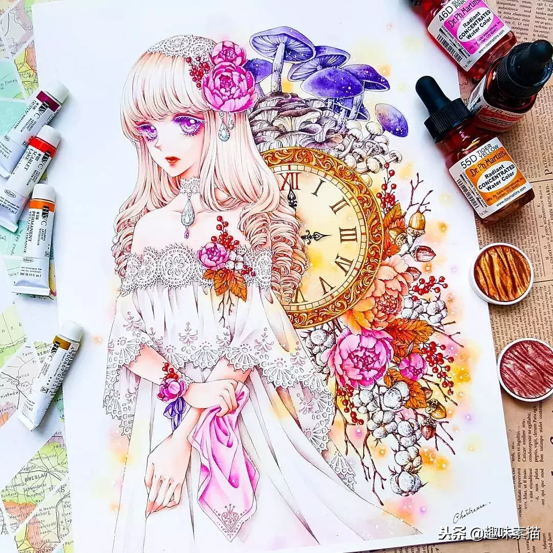 一波素描动漫美女又强势来袭,吹爆!打call