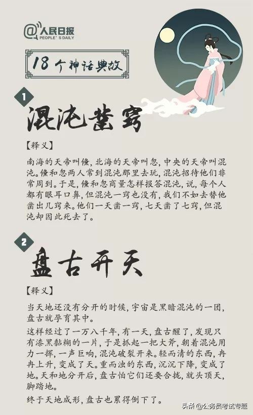 人民日报整理：18个中华文化经典神话故事