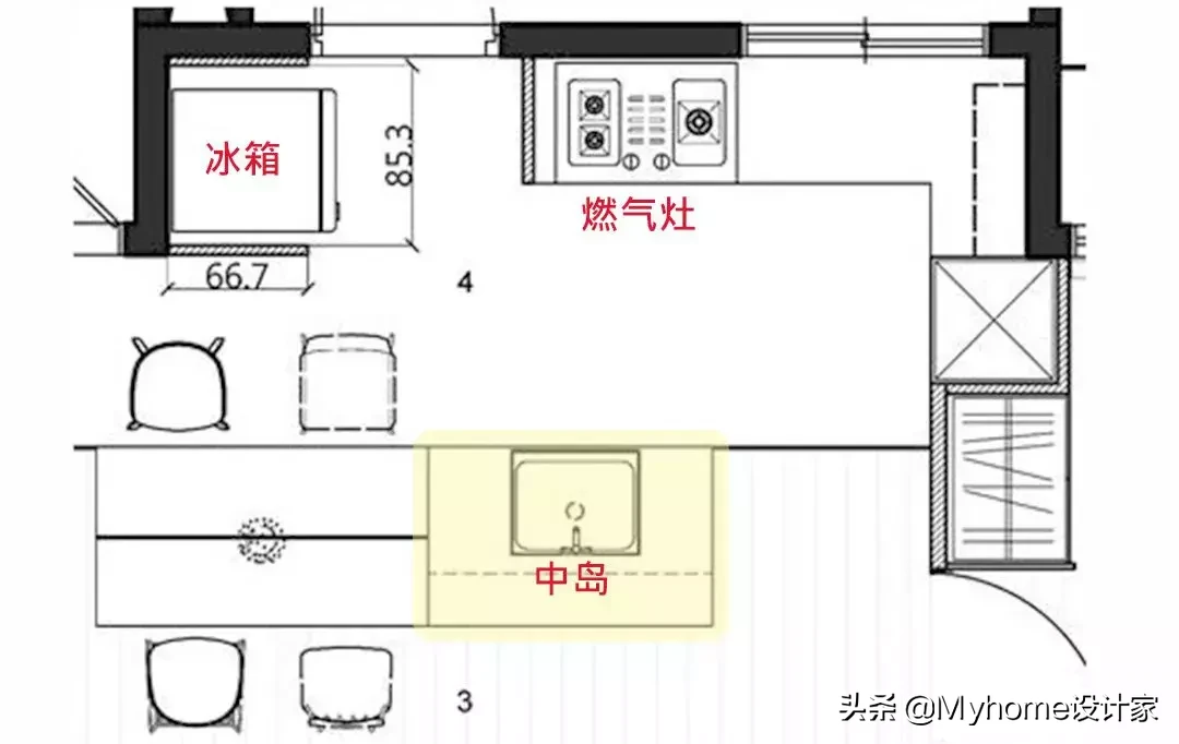 厉害!小户型也能有中岛厨房!10种布局挑一个来安排吧