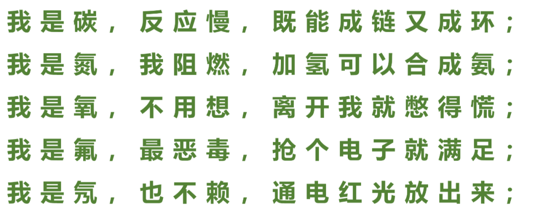 趣味记忆元素周期表及元素的性质，押韵流畅、朗朗上口