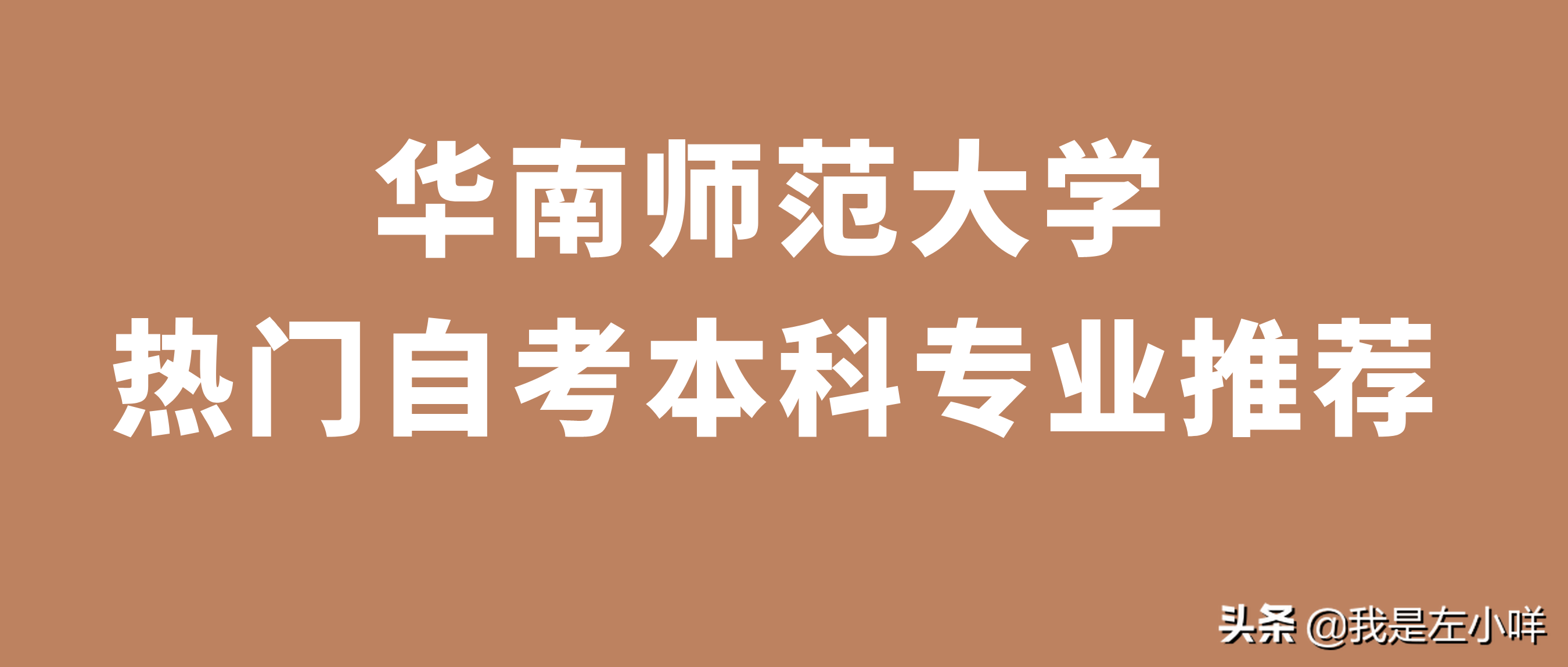 华南师范大学热门的自考本科专业都有哪些