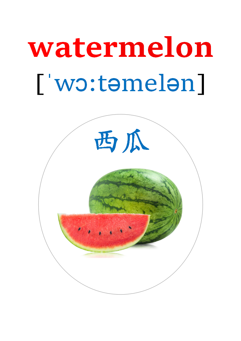 英语卡片来了!20多种水果的英语单词!apple,orange,pear