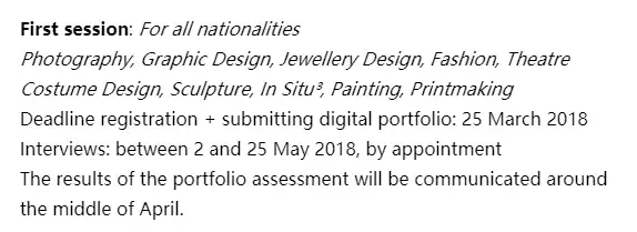 全球顶级服装院校Deadline&作品集格式一览