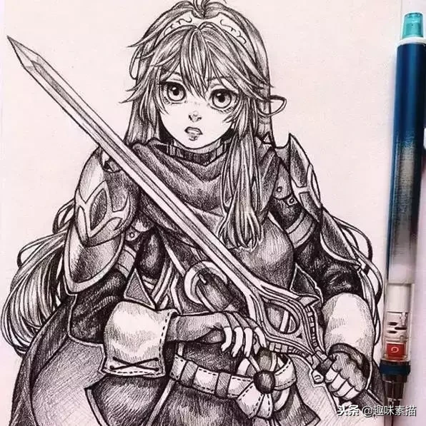 一波素描动漫美女又强势来袭,吹爆!打call