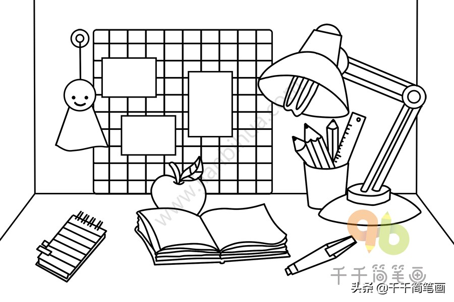 书桌卧室简笔画，零基础也能轻松学会