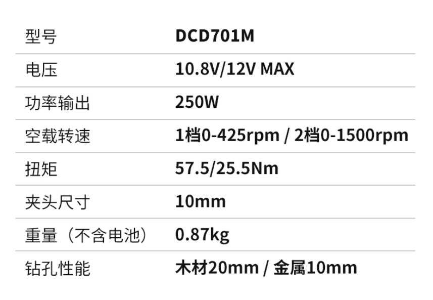 12V无刷锂电钻的佼佼者——得伟DCD701M使用评测