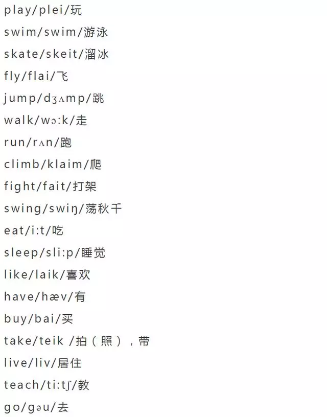 小学英语单词分类大全（附音标）