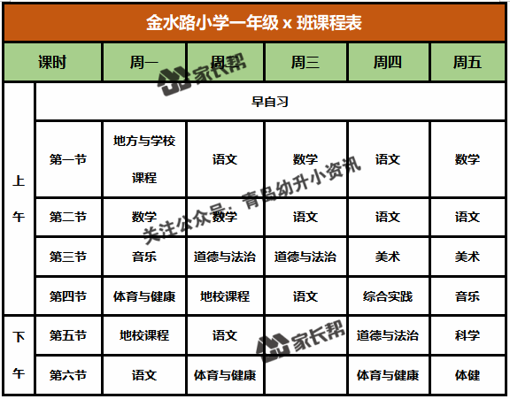 青岛「公办+民办小学」作息时间表及课程表汇总