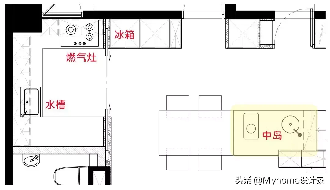 厉害!小户型也能有中岛厨房!10种布局挑一个来安排吧