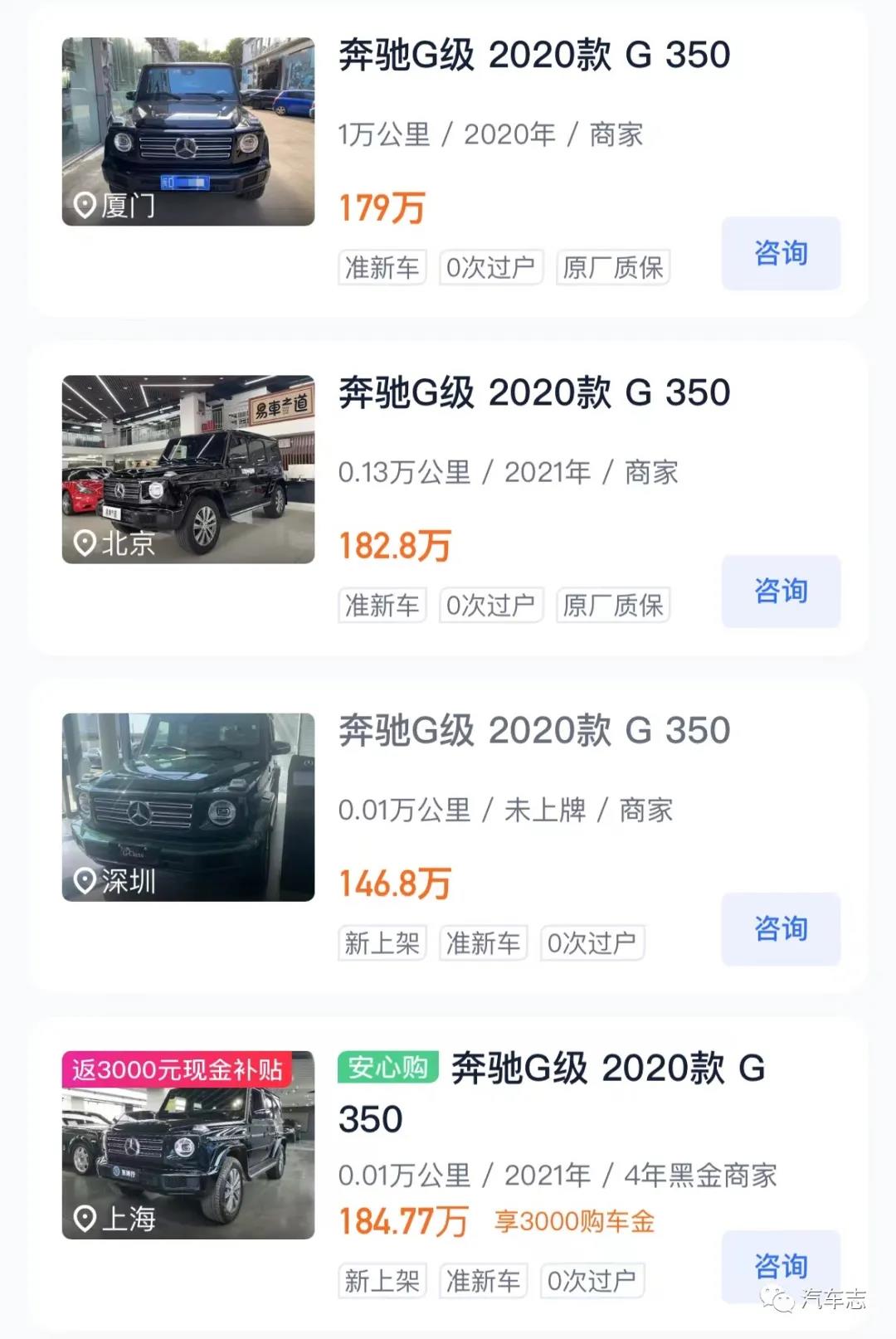 奔驰G350指导价或上调18.9万，史上最贵2.0T涨价到161.88万元