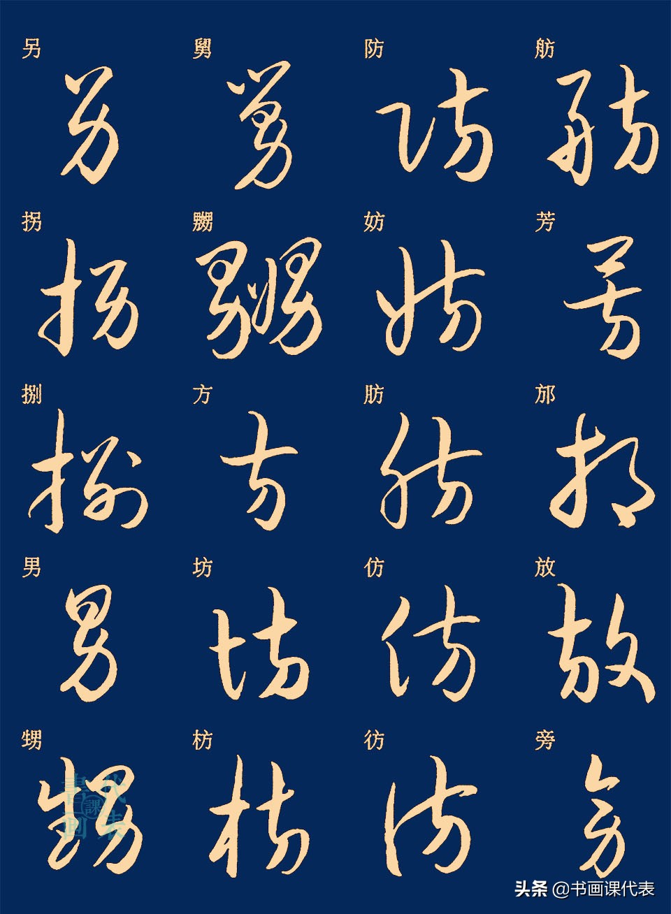 25篇常用汉字草书笔法字汇,楷书对照示意,书友:可抵临池三年