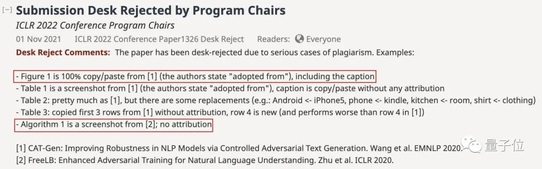 ICLR 2022论文双盲通过却被爆抄袭：数据算法照搬，第二页几乎空白