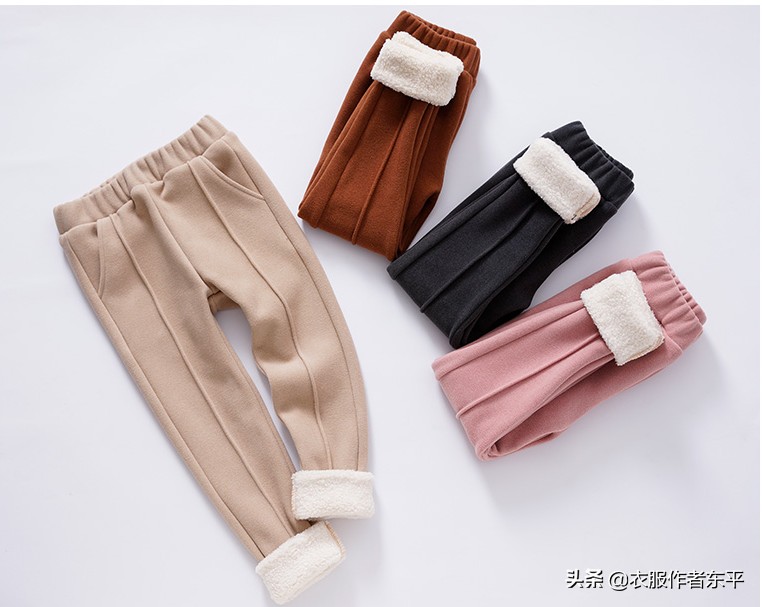 时尚又暖和的童装加绒棉裤，制作特别简单。自己做比出去买还要快