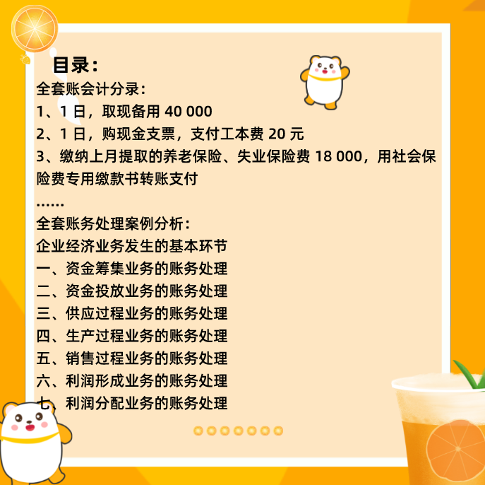 一套完整的会计账实例（财务人员必学）