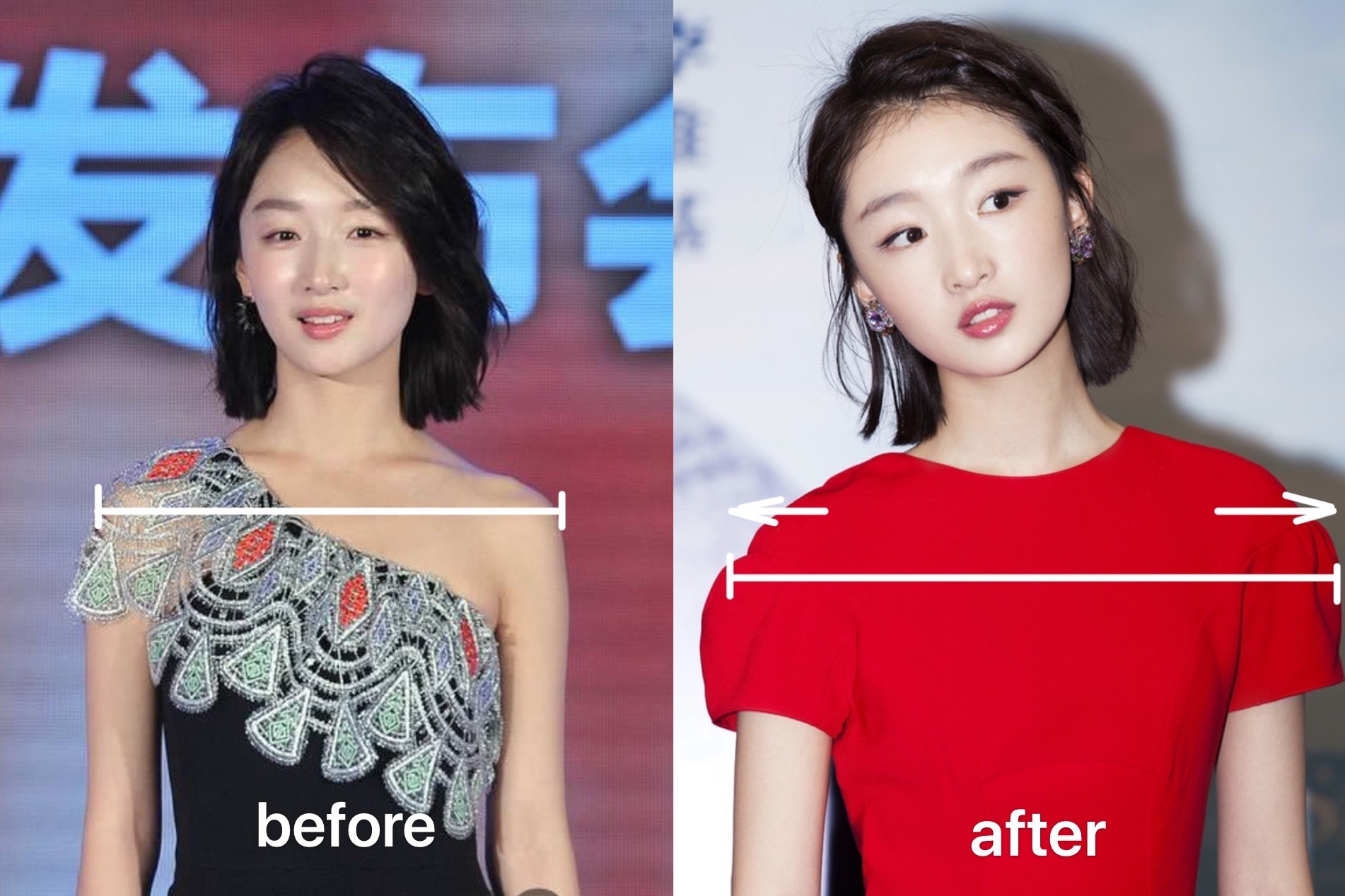 刘亦菲的巴掌脸和刘诗诗同框秒变"大头",都是头肩比出了错