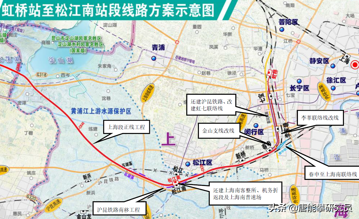 上海—苏州—湖州：沪苏湖铁路闵行松江青浦详细路线与7月进度