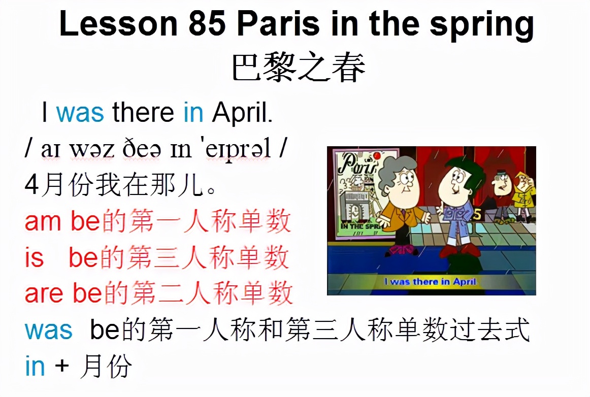 新概念英语第一册，课文课件自学整理Lesson 85 Paris in the spring