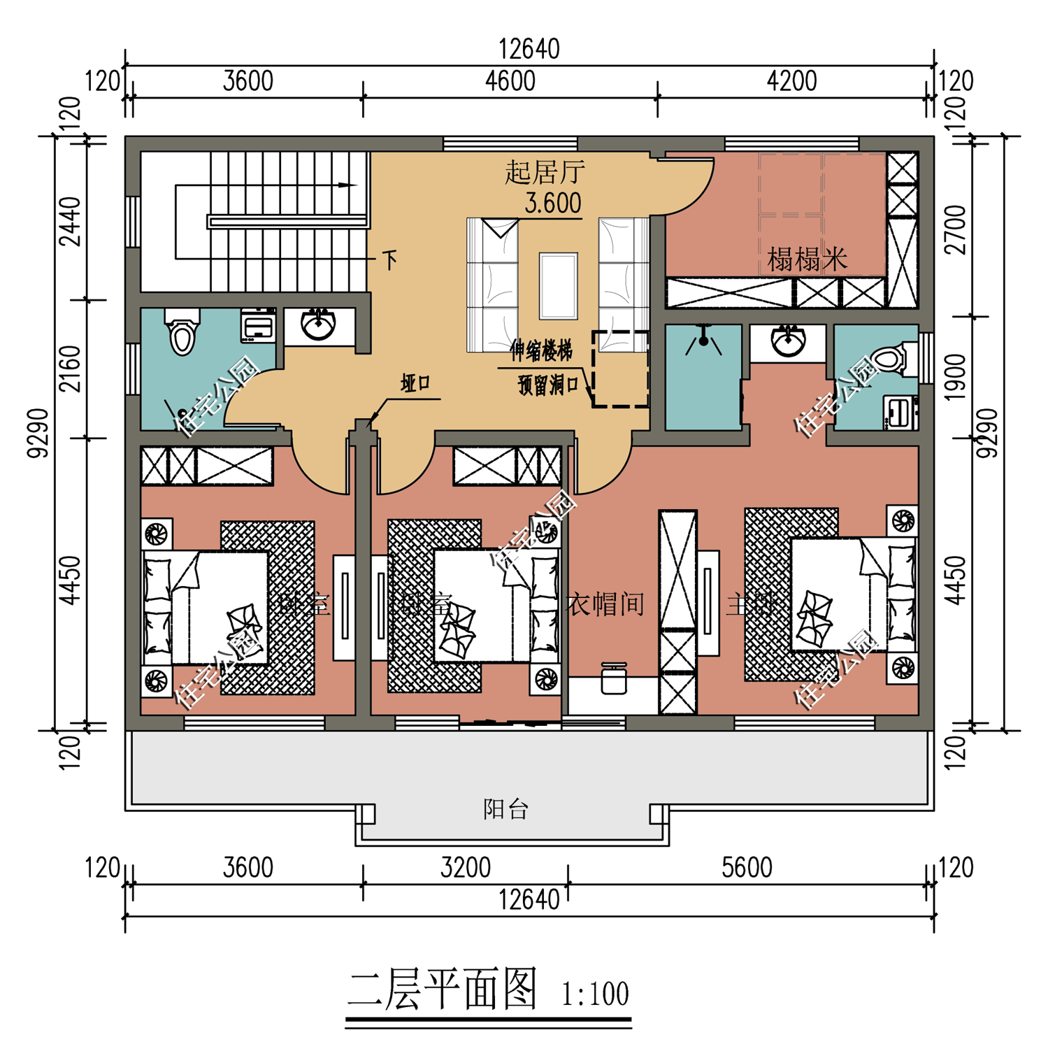 10套二层农村别墅图纸，第3套第4套建的人最多，最后一套造价20万