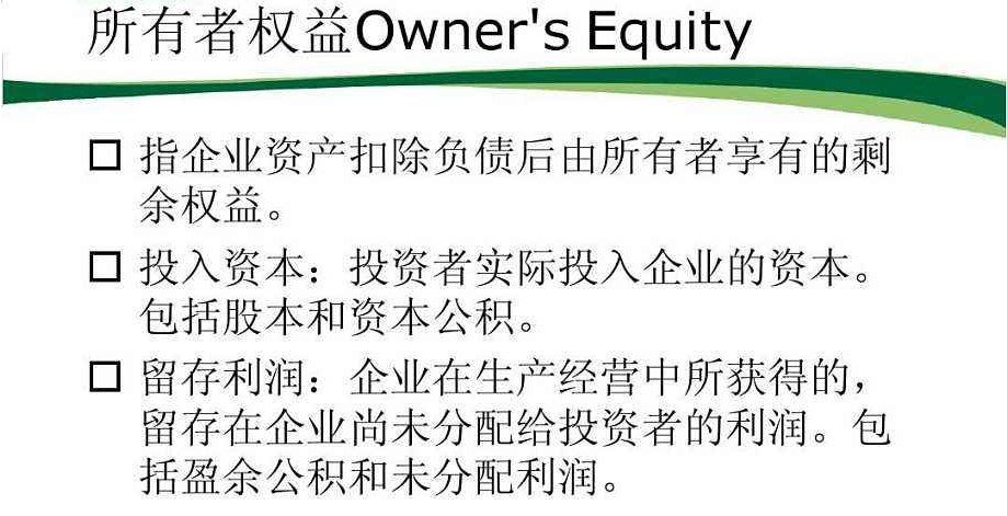 所有者权益（Owners' Equity）