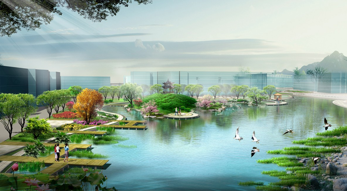 案例：河南财经政法大学景观设计效果图