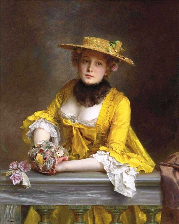 著名画家布罗格的得意门生古斯塔夫的女性油画，太美了
