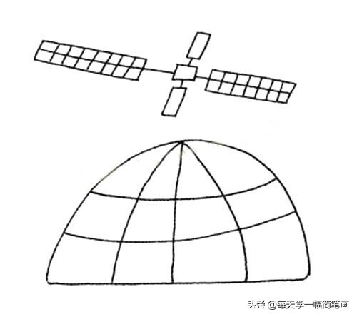 每天学一幅简笔画--人造卫星简笔画图片大全