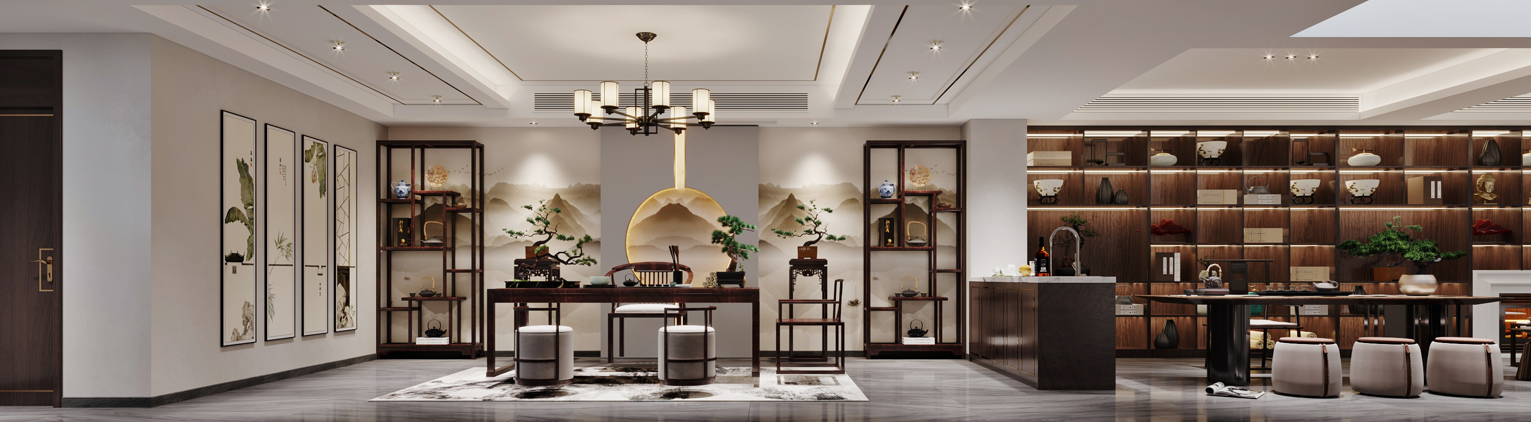 别墅装修:600㎡新中式别墅装修设计,倾城恬静演绎东方大宅