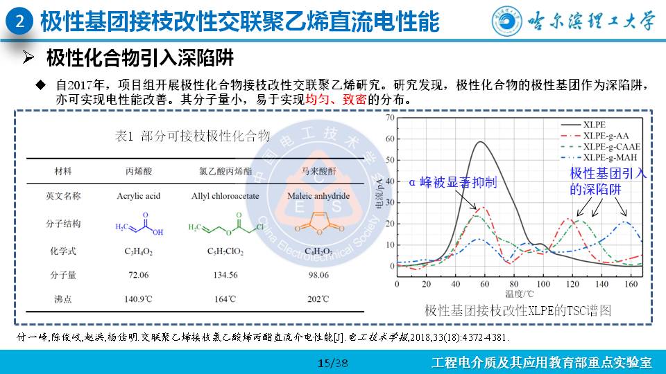 哈尔滨理工大学杨佳明副教授：深陷阱改善交联聚乙烯电性能的研究