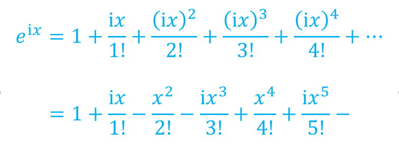 重用i=-1,i=-i,i=1为了进行比较,请导出sinx和cosx的麦克劳林展开
