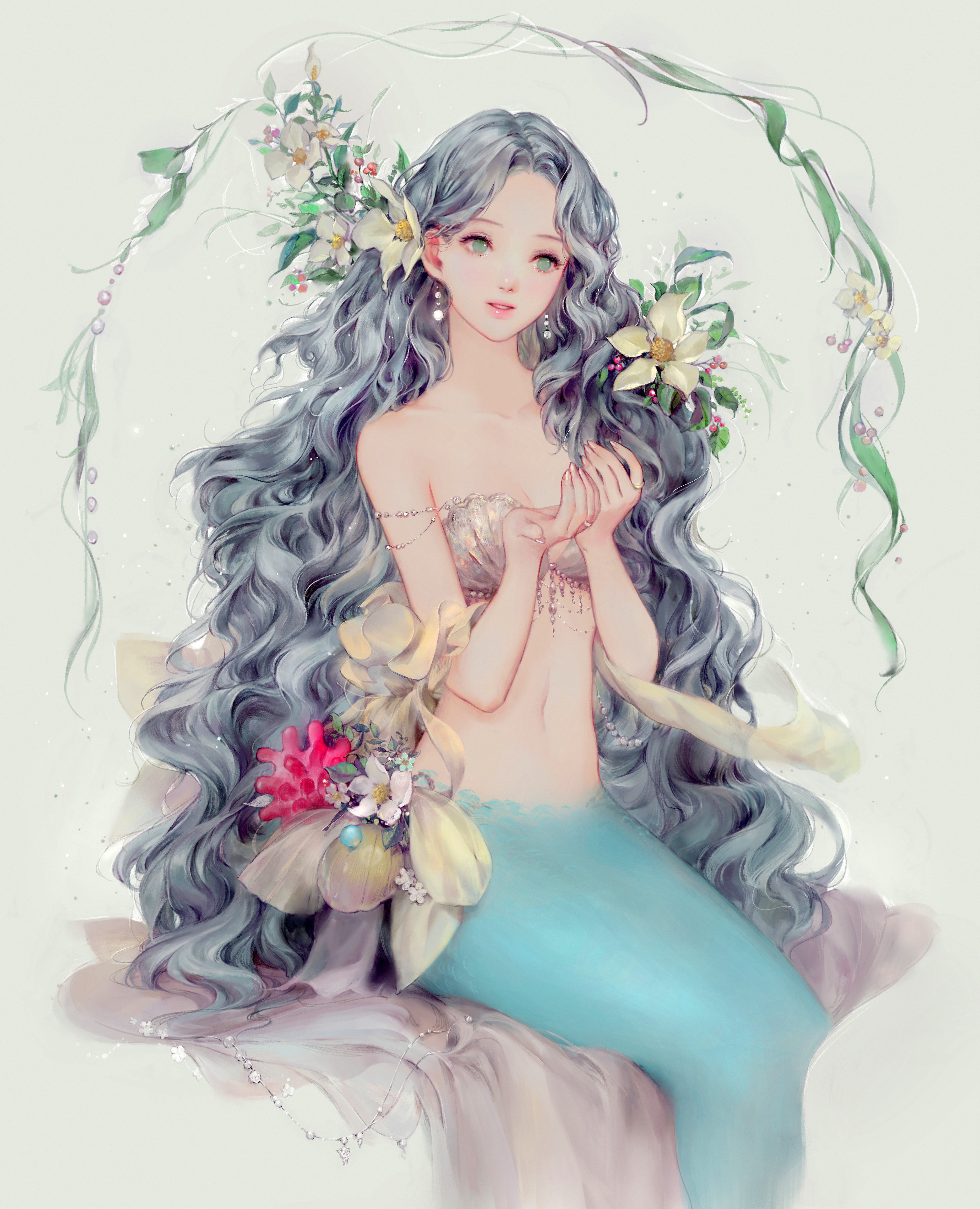 通透唯美的二次元美女，仙气扑面而来，充满梦幻华丽的马卡龙色彩