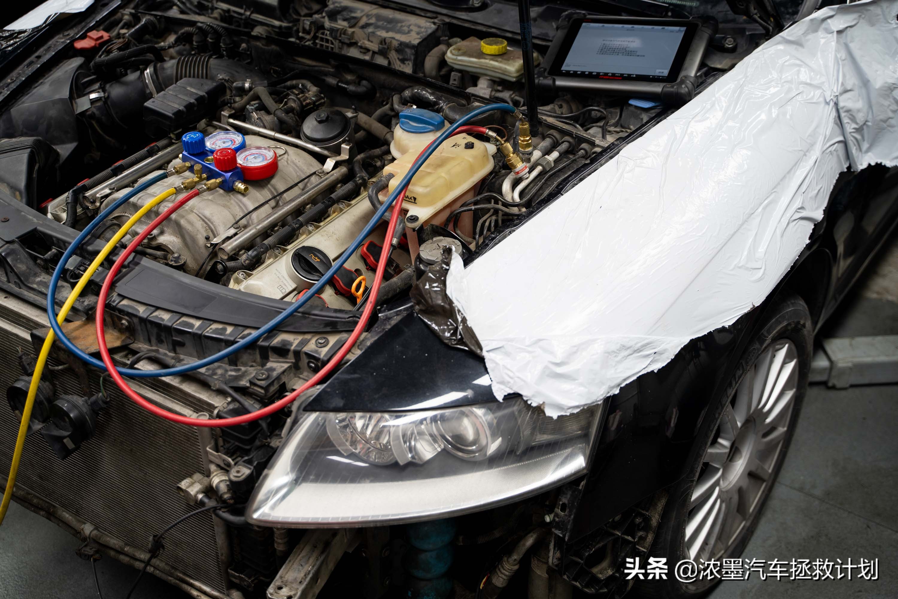 「迟暮英雄」整修一台十多年前的奥迪A6发动机，治理烧油烧水