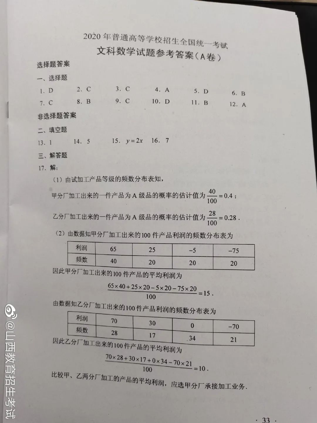 刚刚发布！2020江西高考答案公布，赶紧来估分！