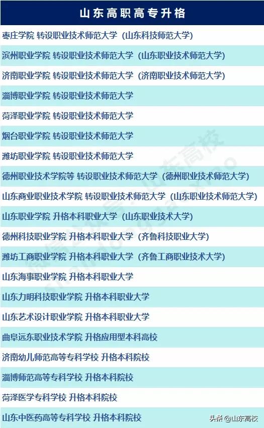 山东哪些高校将升格职业技术师范大学和职业技术大学？