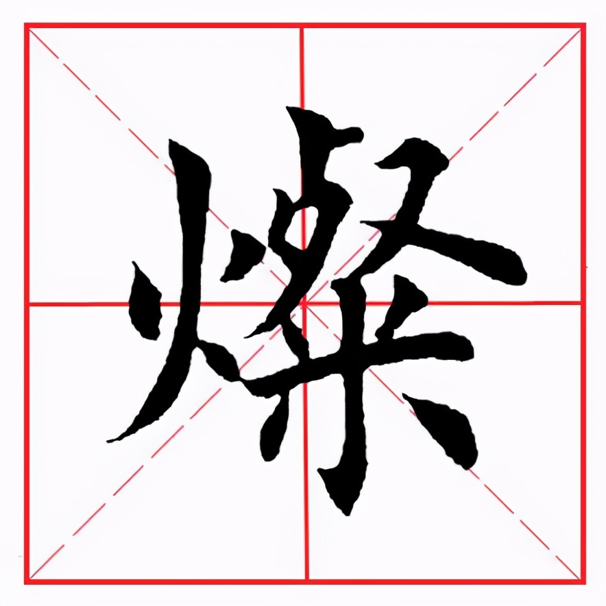 làn爐 lú煤 méi炮 páo燒 shāo煙 yān炎 yán燥 zào炸zhà字例